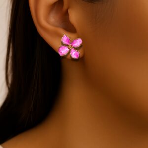 Fuchsia Bloom – Floral Stud