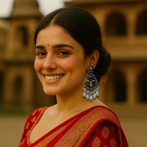 Inayat Two-Layered Chandbali's(Black)