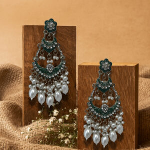 Inayat Two-Layered Chandbali's(Green)