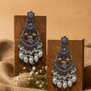 Inayat Two-Layered Chandbali's(Purple)