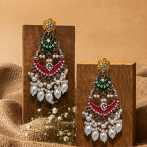 Inayat Two-Layered Chandbali's (Tricolor)