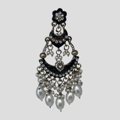 Inayat Two-Layered Chandbali's(Black)