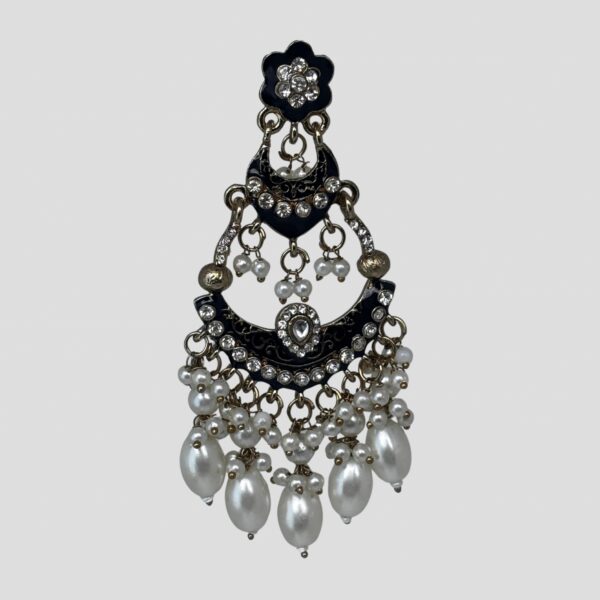 Inayat Two-Layered Chandbali's(Black)