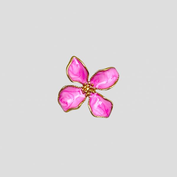 Fuchsia Bloom – Floral Stud - Image 3