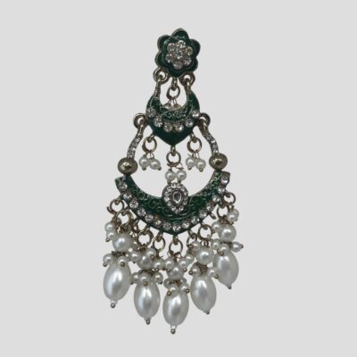Inayat Two-Layered Chandbali's(Green)
