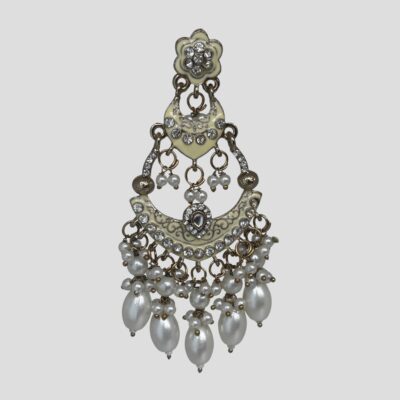Inayat Two-Layered Chandbali's(Ivory)