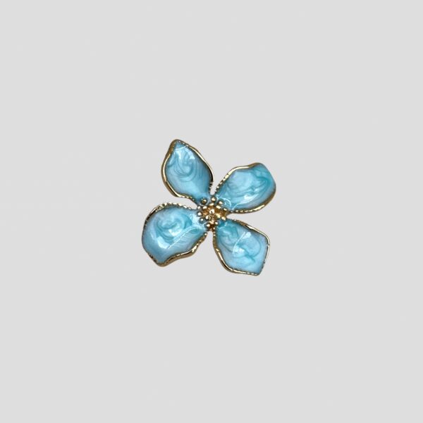 Ocean Blue Bloom – Floral Stud - Image 3