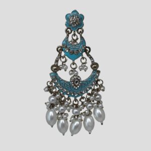Inayat Two-Layered Chandbali's(Ocean Blue)