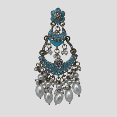 Inayat Two-Layered Chandbali's(Ocean Blue)