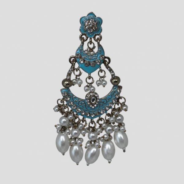 Inayat Two-Layered Chandbali's(Ocean Blue)