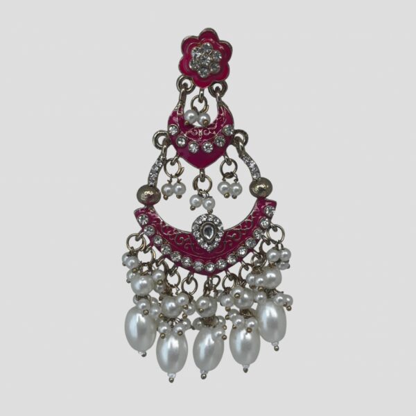 Inayat Two-Layered Chandbali's(Pink)