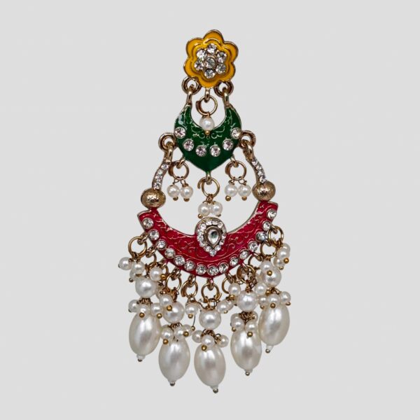 Inayat Two-Layered Chandbali's (Tricolor)