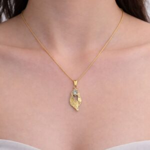 Golden Leaf Crystal Neckchain – Anti-Tarnish Stainless Steel