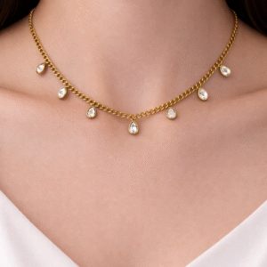 Elegant Teardrop Gold Neckchain