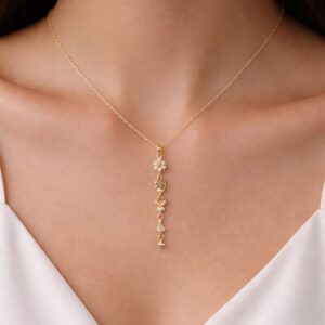Golden Flora Drop Neckchain – Anti-Tarnish Stainless Steel