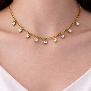 Diamond Heart Charm Anti-Tarnish Neckchain