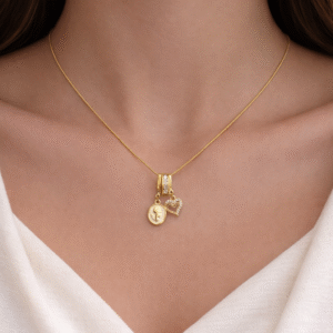 Golden Charm Duo Neckchain – Anti-Tarnish Stainless Steel