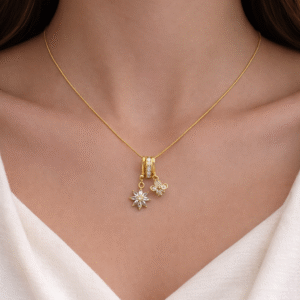 Celestial Bloom Charm Neckchain – Anti-Tarnish Stainless Steel