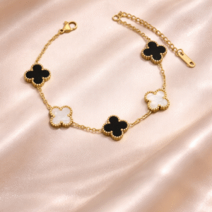 Black & White Clover Bracelet