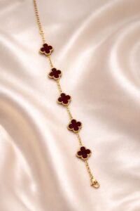 Maroon Clover Bracelet